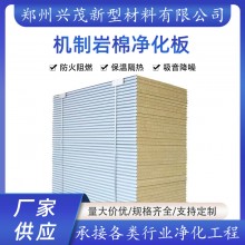 機(jī)制巖棉板潔凈板 凈化車間隔板用防火巖棉彩鋼夾芯板 巖棉凈化板